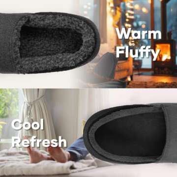 Zigzagger Men's Zermatt Wool-blend Loafer Slippers with Memory Foam Indoor, Sterling Grey, 10 US