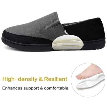 Zigzagger Men's Zermatt Wool-blend Loafer Slippers with Memory Foam Indoor, Sterling Grey, 10 US