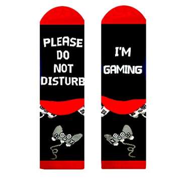 Do Not Disturb I'm Gaming Socks Gamer Socks Funny Valentines Day Gifts Stocking Stuffers for Him Her...