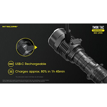 Nitecore TM9K TAC Flashlight, 9800 Lumen USB-C Rechargeable