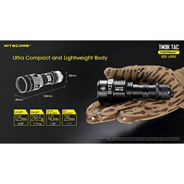 Nitecore TM9K TAC Flashlight, 9800 Lumen USB-C Rechargeable