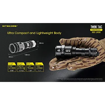 Nitecore TM9K TAC Flashlight, 9800 Lumen USB-C Rechargeable
