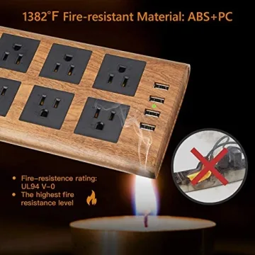 SUPERDANNY Power Strip Surge Protector with USB Ports
