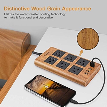 SUPERDANNY Power Strip Surge Protector with USB Ports