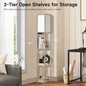 OUTON Floor Lamp with USB Ports and Storage Shelf