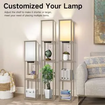 OUTON Floor Lamp with USB Ports and Storage Shelf