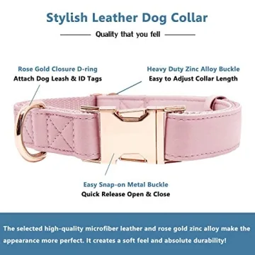 Stylish Soft Leather Dog Collar & Leash Set for All Breeds