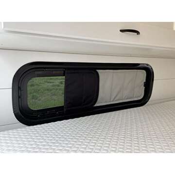 VanEssential Insulated Blackout Window Cover for RB Components Bunk Slider 36" x 10" - Cool Gray