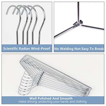 Amber Home 20 Pack Heavy Duty Metal Shirt Hangers