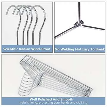 Amber Home 20 Pack Heavy Duty Metal Shirt Hangers