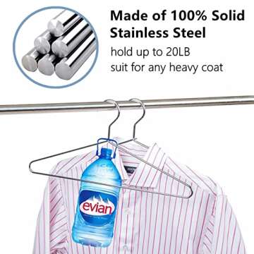 Amber Home 20 Pack Heavy Duty Metal Shirt Hangers