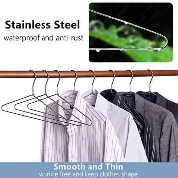 Amber Home 20 Pack Heavy Duty Metal Shirt Hangers