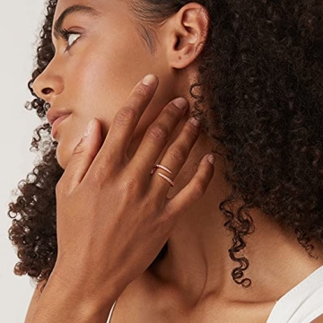 PAVOI 14K Gold Plated Cubic Zirconia Eternity Band Women