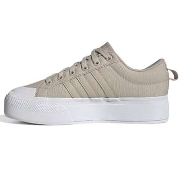 adidas Women's Bravada 2.0 Platform Shoe Skate, Wonder Beige/Wonder Beige/White, 10