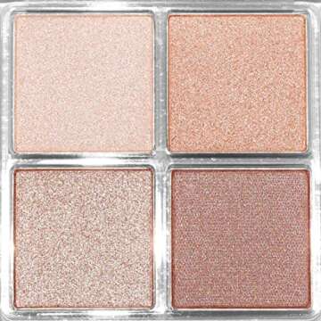 Palladio Eyeshadow Quads, Velvety Pigmented Blendable Matte, Metallic and Shimmer Finishes, Creamy Formula, Four Way Quad Eye Shadow Palette, Talc-Free (Ballerina)