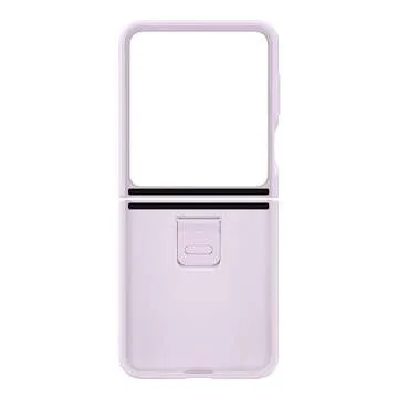 SAMSUNG Galaxy Z Flip5 Silicone Phone Case with Ring, Clear Protective Cover with Soft Matte Finish,...