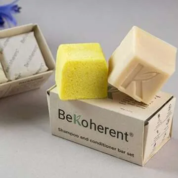 Bekoherent Shampoo and conditioner bar set for all hair types, Sulfate-free, Paraben-free, Cruelty-free, Phthalate-free, pH balanced, Vegan