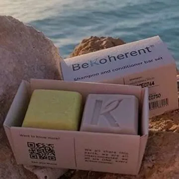 Bekoherent Shampoo and conditioner bar set for all hair types, Sulfate-free, Paraben-free, Cruelty-free, Phthalate-free, pH balanced, Vegan