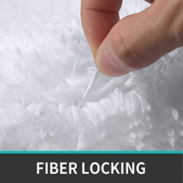 DEXI Bathroom Rug Mat, Extra Soft and Absorbent Bath Rugs, Washable Non-Slip Carpet Mat for Bathroom Floor, Tub, Shower Room (32"x20", White)