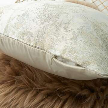 LOHDALOLF Jacquard Pillow Covers 18x18 inches Set of 2 Luxury Abstract Pillow Cases Beige Neutral Decorative Cushion Covers for Sofa Couch Living Room