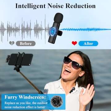 Nefuo Wireless Lavalier Microphone for iPhone - Clear Sound