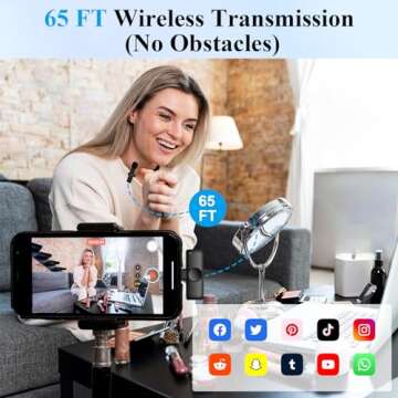 Nefuo Wireless Lavalier Microphone for iPhone - Clear Sound