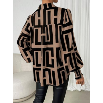 Women's Graphic Print Long Sleeve Blouse - SweatyRocks