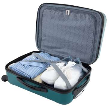 Travelers Club Chicago Hardside Expandable Spinner Luggage, Teal, 20" Carry-On