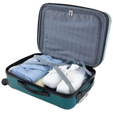 Travelers Club Chicago Hardside Expandable Spinner Luggage, Teal, 20" Carry-On
