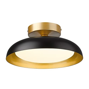 Kudos 12-Inch LED Light Fixture in Black and Gold Finish