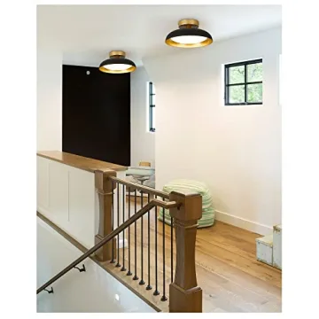 Kudos 12-Inch LED Light Fixture in Black and Gold Finish