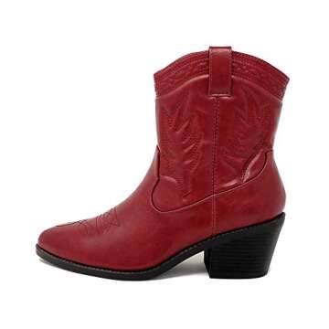 Soda Picotee Women Western Cowboy Cowgirl Stitched Ankle Boots - Ideal for Everyday Style