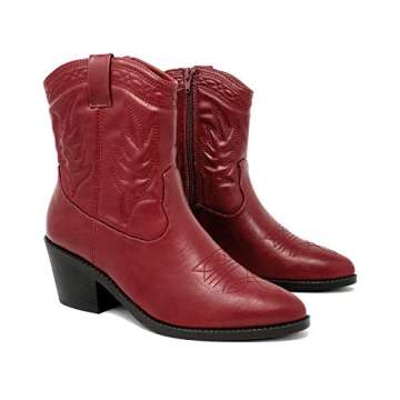 Stylish Soda Picotee Ankle Boots for Women in Red