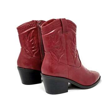 Stylish Soda Picotee Ankle Boots for Women in Red