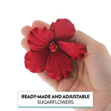 Hibiscus Sugar Flowers - Elegant Cake Decoration Trio