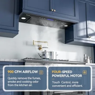 EKON 30'' Insert Range Hood - 900 CFM, Touch Control