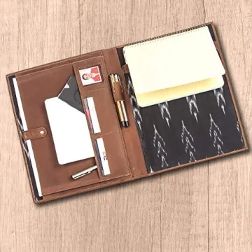 THE LEATHER WAREHOUSE Padfolio with Business Card Holders
