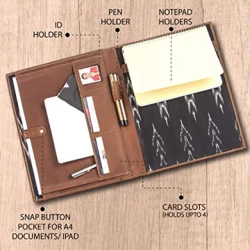 THE LEATHER WAREHOUSE Padfolio with Business Card Holders