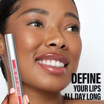 Cilrofelr Peel Off Lip Liner Stain, Long Wear Tattoo Lip Liner with Tweezer, Peel Off Lip Stain with Matte Finish, Long Lasting, Waterproof, Transfer-proof, Highly Pigmented Color (Rose)