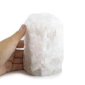 Beverly Oaks Natural Raw Crystal Desk Lamp with LED Bulb - Healing Mineral Crystal Table Reading Lamps - Home Decor for Office or Bedroom Nightstand (Clear Quartz Lamp)