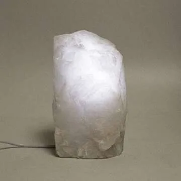 Beverly Oaks Natural Raw Crystal Desk Lamp with LED Bulb - Healing Mineral Crystal Table Reading Lamps - Home Decor for Office or Bedroom Nightstand (Clear Quartz Lamp)