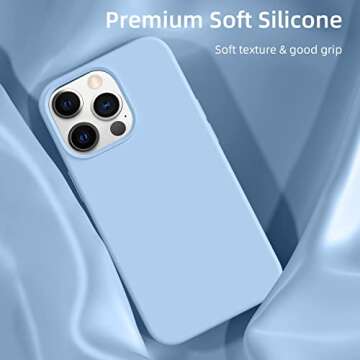 Beydoa iPhone 13 Pro Max Silicone Case - Ultra Slim, Shock-Proof, Anti-Scratch Microfiber Lining, Light Blue