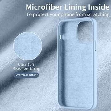 Beydoa iPhone 13 Pro Max Silicone Case - Ultra Slim, Shock-Proof, Anti-Scratch Microfiber Lining, Light Blue