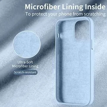 Beydoa iPhone 13 Pro Max Silicone Case - Ultra Slim, Shock-Proof, Anti-Scratch Microfiber Lining, Light Blue