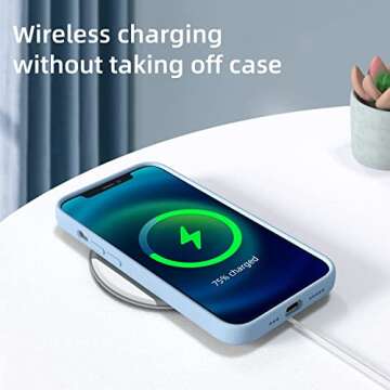 Beydoa iPhone 13 Pro Max Silicone Case - Ultra Slim, Shock-Proof, Anti-Scratch Microfiber Lining, Light Blue