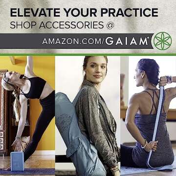 Gaiam Yoga Mat Premium Solid Color Non Slip Exercise & Fitness Mat for All Types of Yoga, Pilates & Floor Workouts, High Tide, 5mm