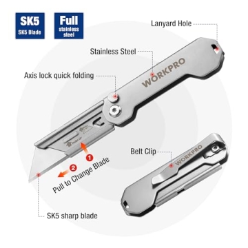 Compact WorkPro EDC Utility Knives for Everyday Tasks