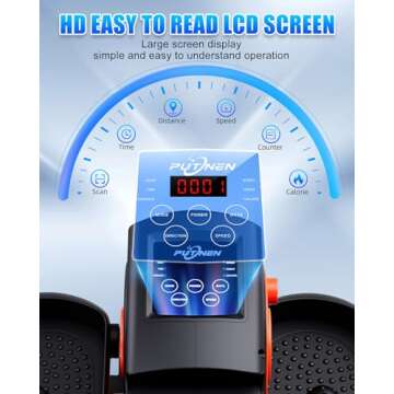 Putnen Under Desk Elliptical Machine, Electric Ellipse Leg Exerciser as Seen on Tv for Seniors with 12 Adjustable, Quiet Portable Elliptical Machine, Seated Pedal Exerciser with Remote Control