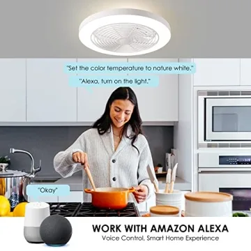 Smart Bladeless Ceiling Fan with LED Lights