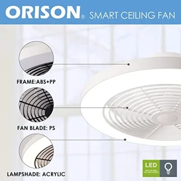 Smart Bladeless Ceiling Fan with LED Lights